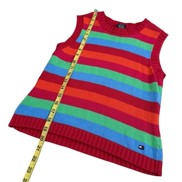 Tommy Jeans Hilfiger Striped Vest Top Multicolor Rare Vintage Y2K Size M Red - Picture 4 of 5